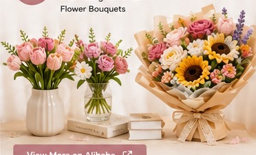 Crochet flower bouquets